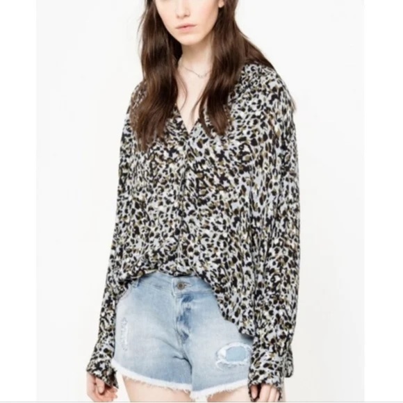 Zadig & Voltaire Tink leopard Blouse top size MEDIUM - Picture 1 of 6